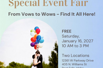 Post Falls Bridal Tour & Special Event Fair - From Vows to Wows - 16th January 2027